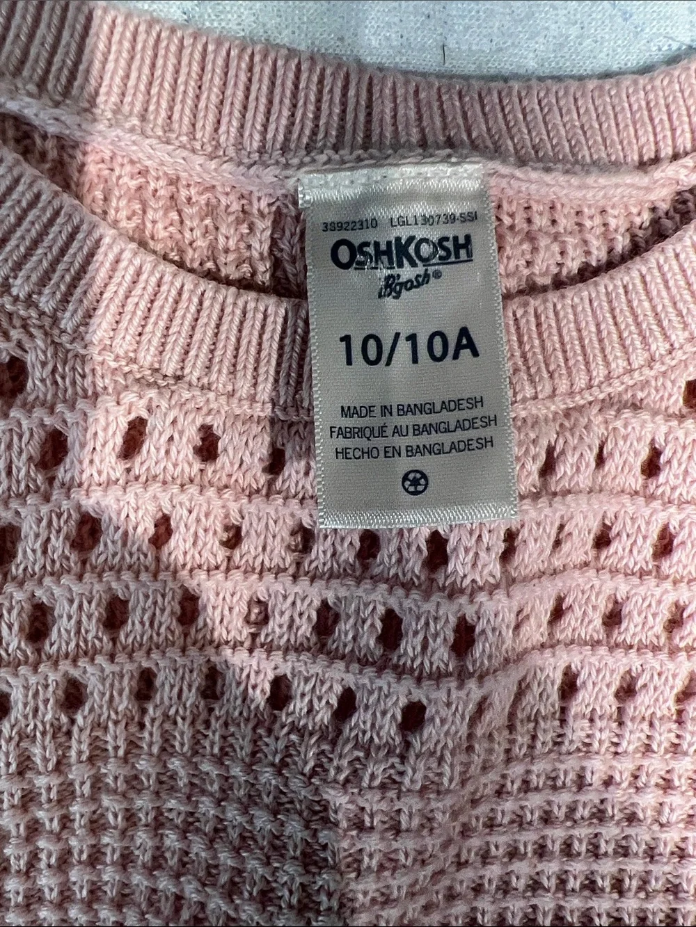 OshKosh B'gosh Pink Crochet Knit Tank and Skirt Set